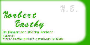 norbert basthy business card