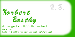 norbert basthy business card